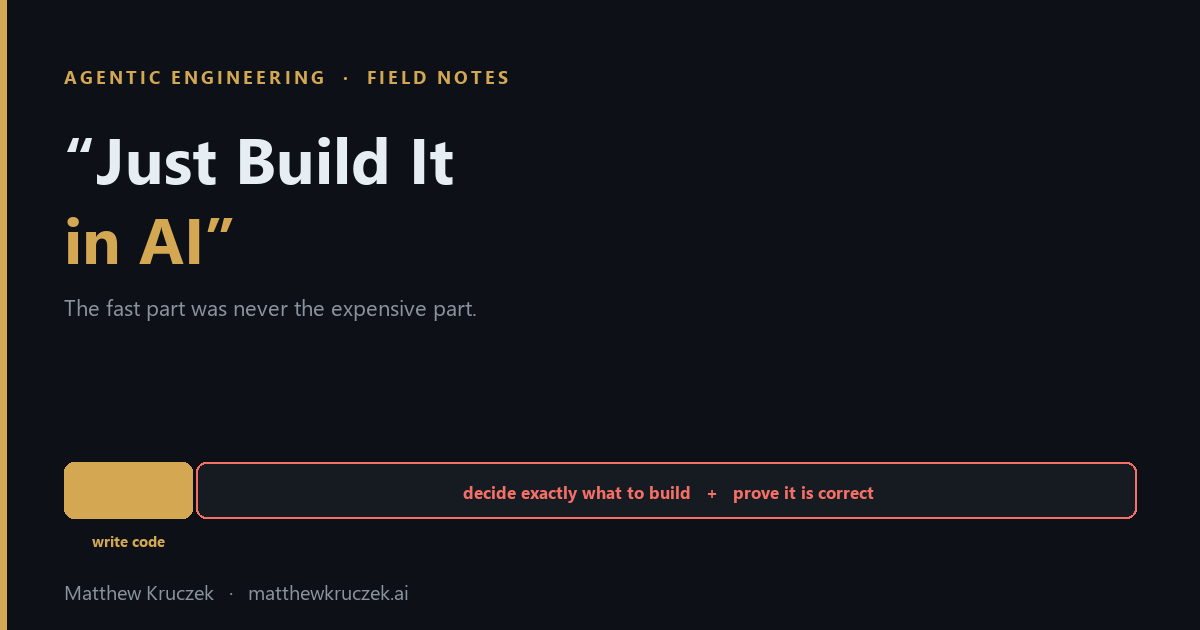 Just build it in AI: why the most confident sentence in software prices the cheap ten percent of the job and ignores the costly rest